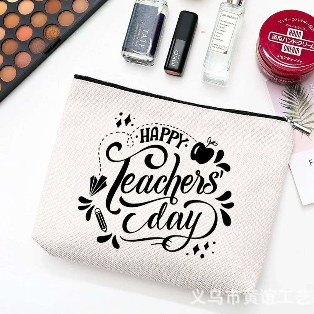 Cotton Linen Zipper Cosmetic Bag